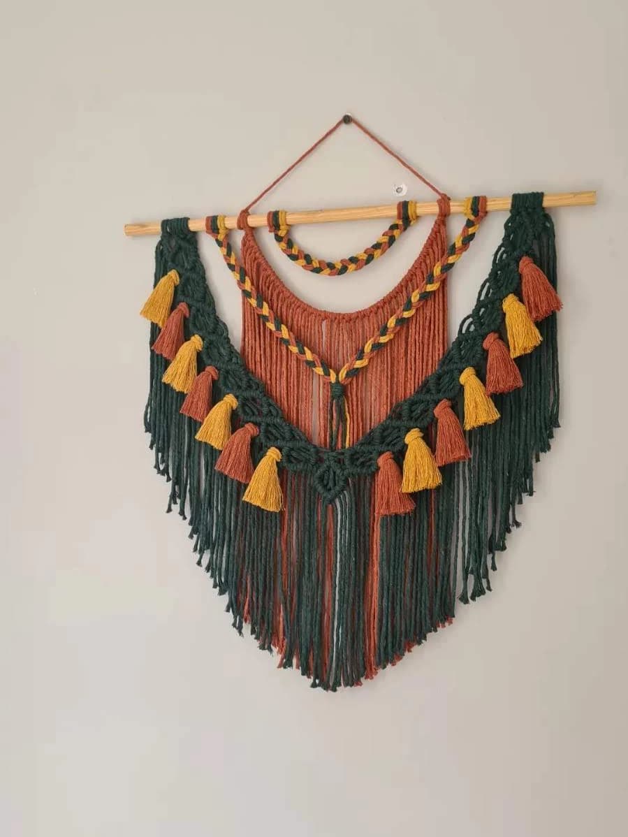 Painel de macramê colorido Boho