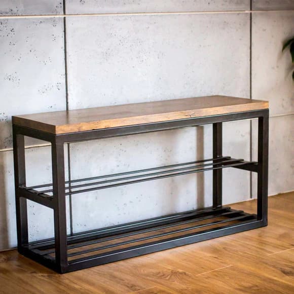 Banco Sapateira 90cm Estilo Industrial Reforçado