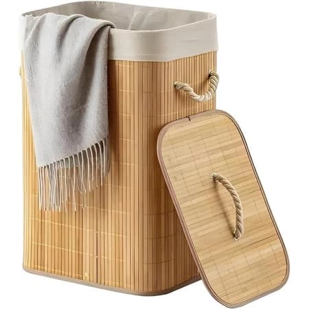 Cesto De Roupa Bambu Dobravel