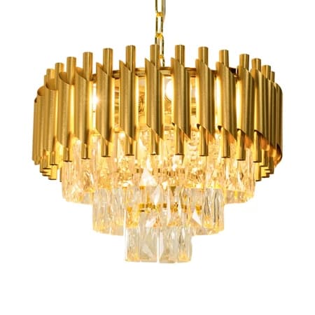 Lustre Pendente Dourado com cristais