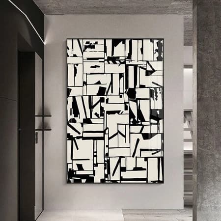 Quadro Decorativo Estilo Industrial Moderno Preto e Branco