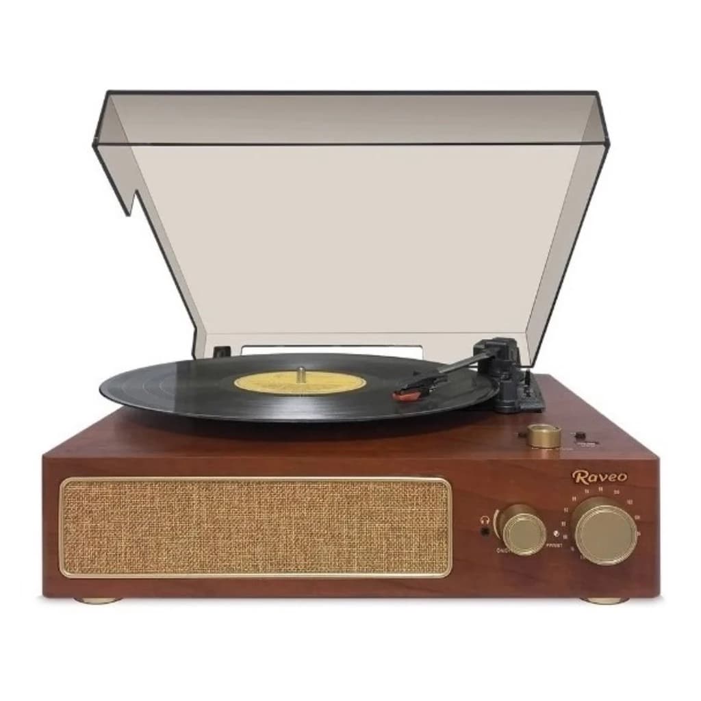 Vitrola Toca Discos Retro Studio Marrom Usb Bluetooth FM Vinil