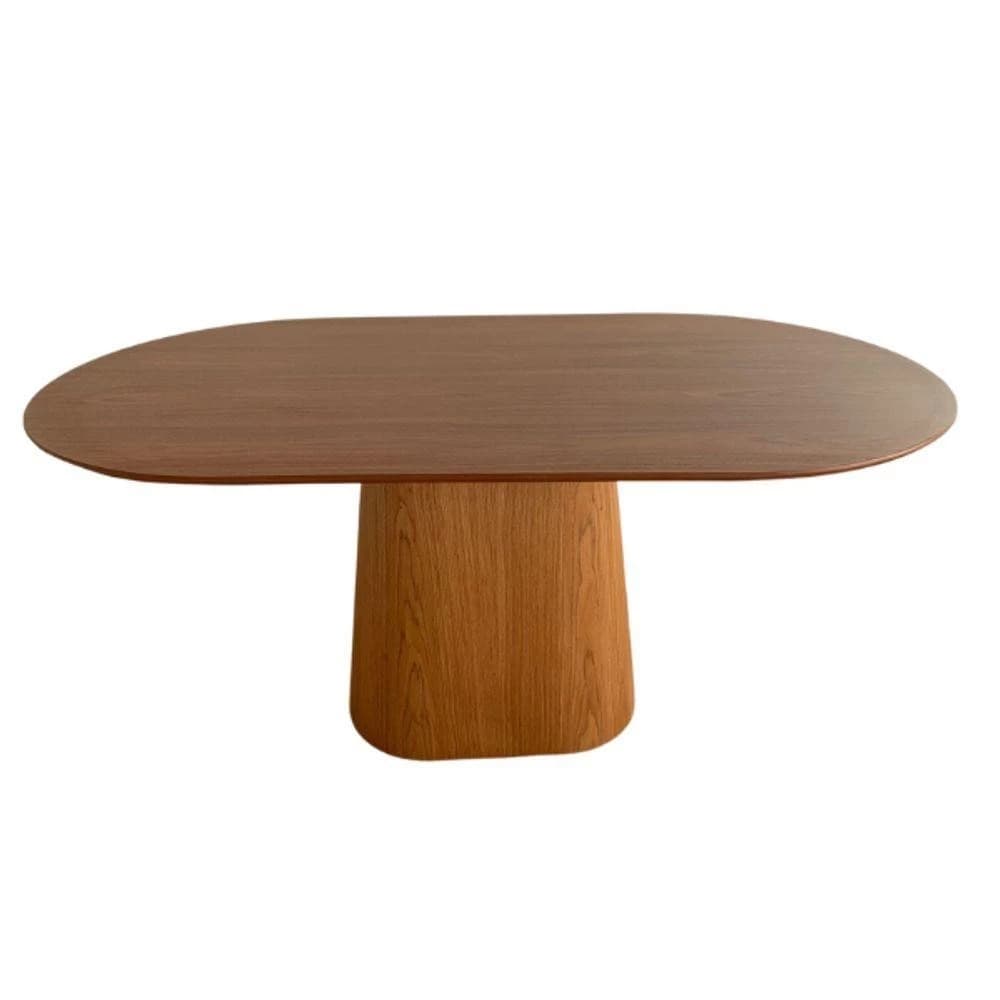 Mesa de Jantar Cone Retangular Arredondada 160x90cm Freijó