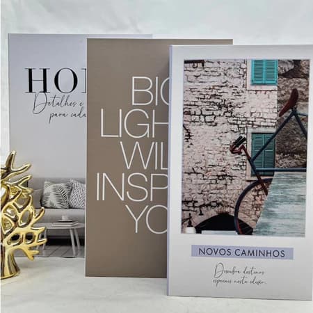 Conjunto de Caixa Livro Decorativa Organizadora