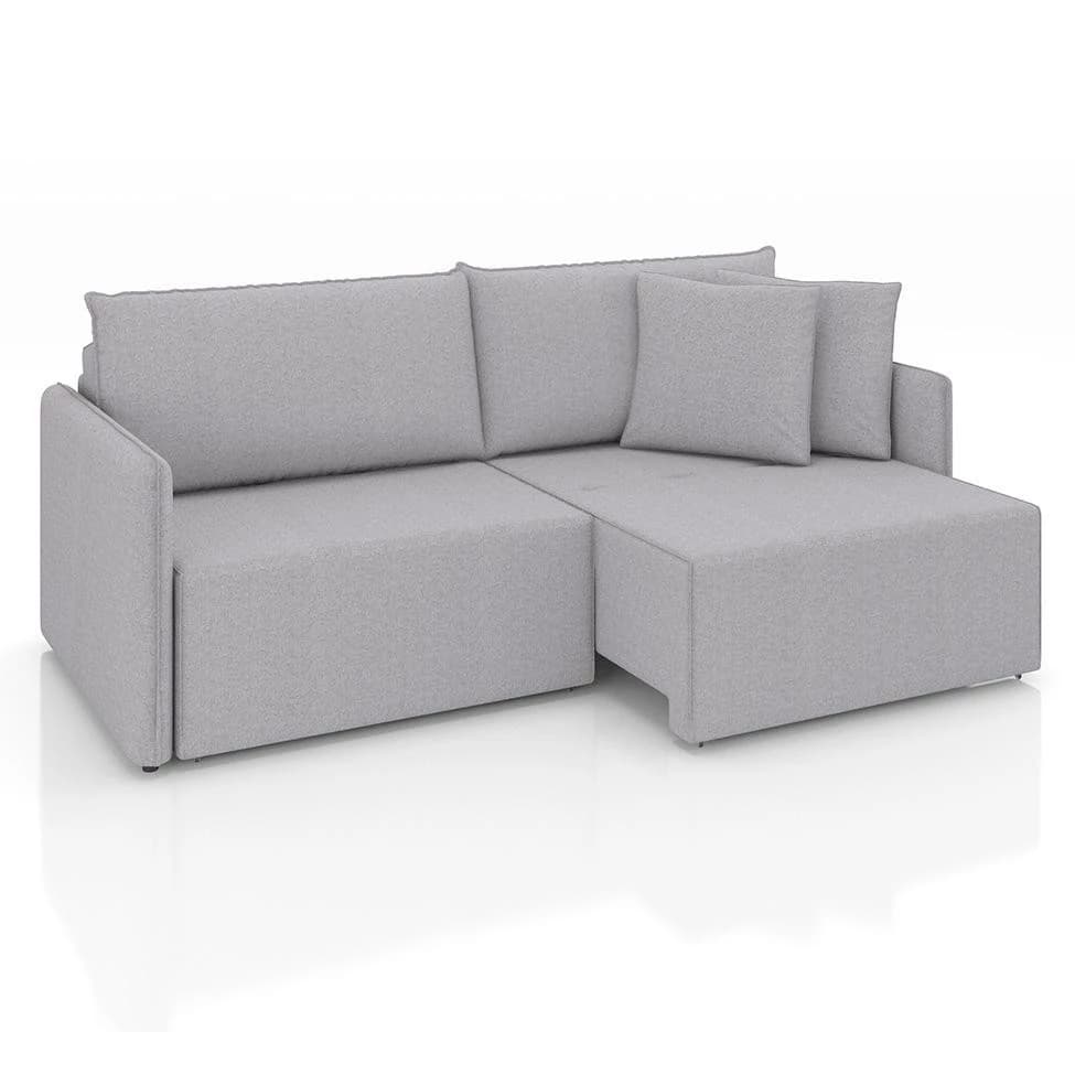 Sofá 3 Lugares Retrátil e Reclinável Malta Linho Prata 180 cm