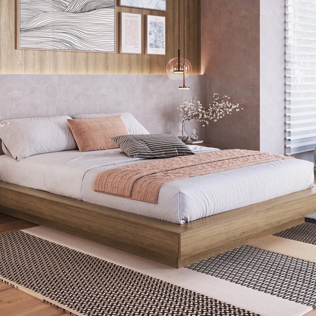 Cama Casal Queen Suspensa 140/160 Zurique Mel