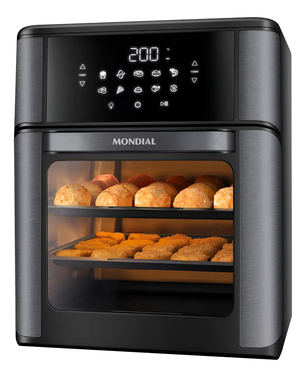 Fritadeira Elétrica Afon-12l-Bg Forno Oven 12 Litros Preto Mondial