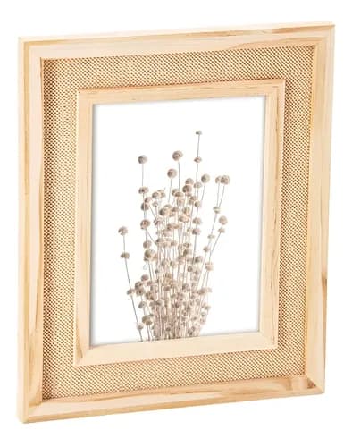 Porta Retrato Família Parede E Mesa Mdf Com Rattan Grande