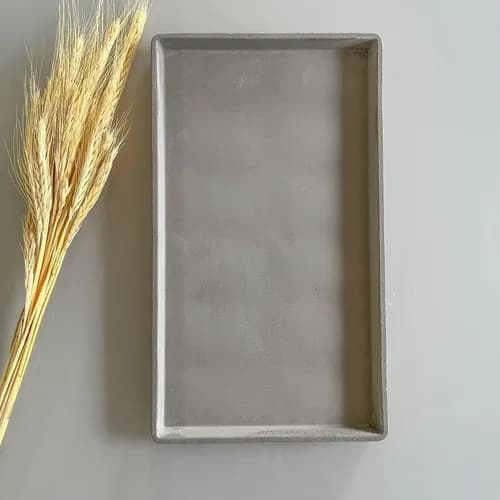 Bandeja Decorativa Retangular 25cm De Cimento Multiuso