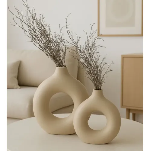 Dupla De Vaso Redondo Para Arranjos Decoração Sala E Casa