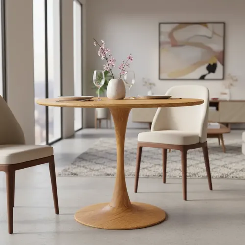 Mesa Jantar Redonda Moderna Tampo Laca 80cm Tulipa Saarinen
