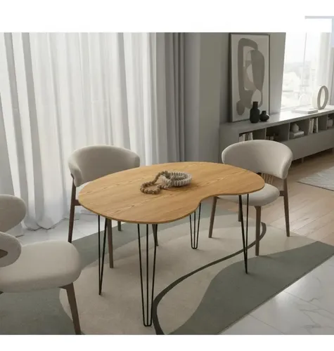Mesa Jantar Grão Mesa Orgânica Moderna Compacta Marrom Preto