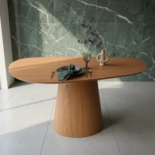 Mesa Oval Cone Organica Freijo 120x80 Cm Modelar Art Freijó