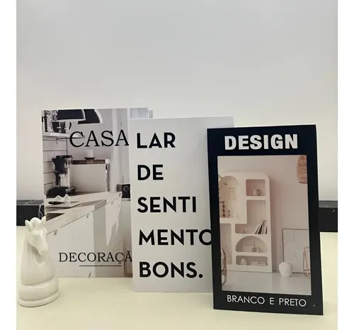 Caixa Livro Decorativo Fake Kit 3 Porta Organizadora