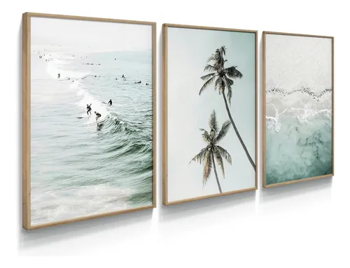 Quadros Decorativos Praia Mar Coqueiro Para Sala Quarto Hall