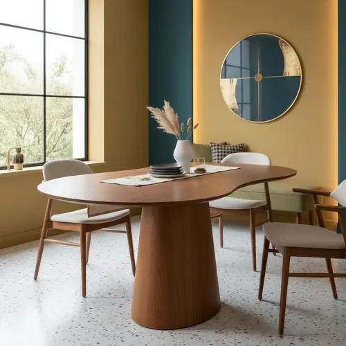 Mesa De Jantar Sávia Freijó 120x80cm Cone Oval Freijó
