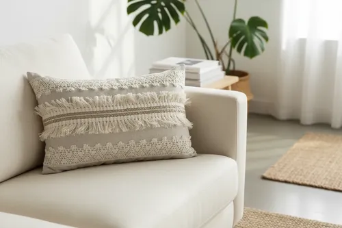 1 Almofada Retangular Cheia Estilo Boho Chic Decorativa