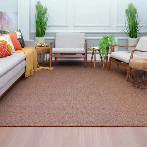 Tapete Sisal Versártil Contemporâneo 200x250 Elegante Comprimento 200 Cm Cor S-576 Terracota Largura 250 Cm