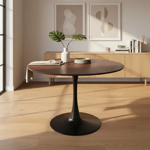 Mesa Redonda Saarinen 100cm Em Madeira