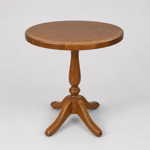 Mesa Lateral Vintage Pé Torneado Castanho Castanho