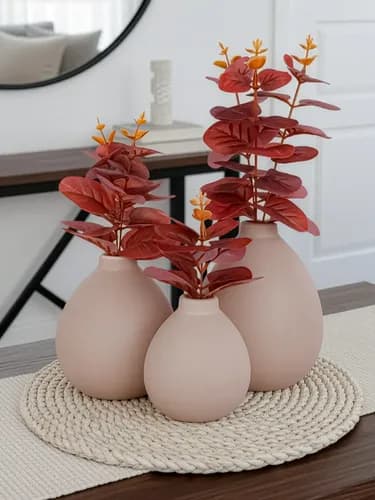 Flores Artificiais Arranjo Para Mesa De Jantar Trio De Vasos