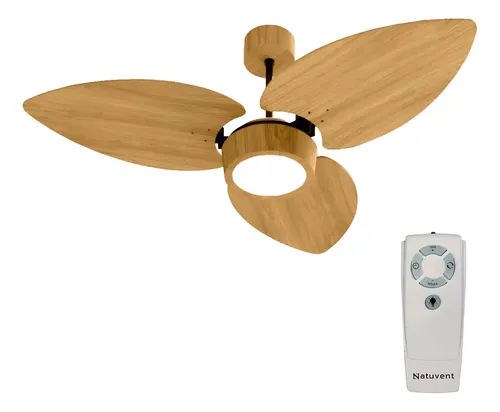 Ventilador De Teto Controle Remoto Natuvent Led 3 Pás Freijó