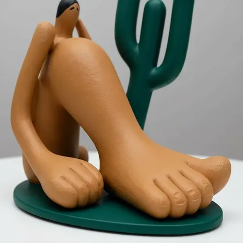 Escultura Abaporu Colorida Decorativa Tarsila Arte Moderna Impressa Em 3d Pintada A Mão 8 Cm