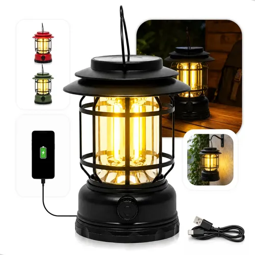 Lampião Led Potente Recarregável 4 Em 1 Portátil Acampamento