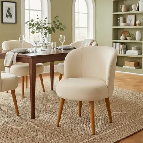 Cadeira Orgânica Manuela Sala De Jantar Brunaldi Decor Veludo Bege