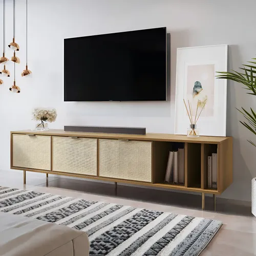 Rack Para Tv Até 60 Polegadas 3 Gavetas Madeira Maciça
