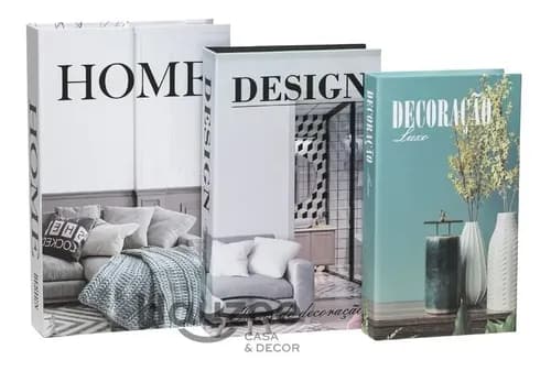 Kit 3 Livros Porta Objetos Enfeite - Living Living