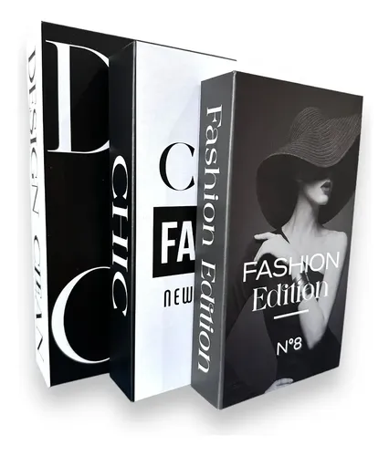 Conjunto Grande 3 Caixa Livro Fake Decorativo Decor