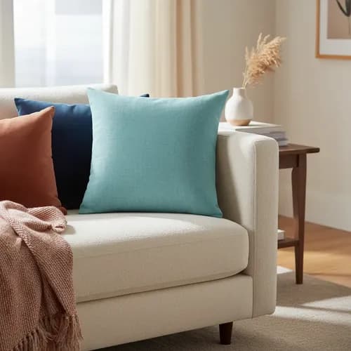 Capa Almofada Linho Premium Sofa Decorativa 45x45 Terracota